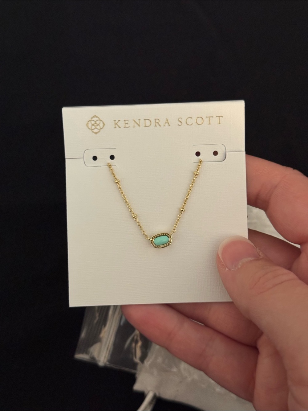 Kendra Scott Gold Necklace with Turquoise Oval Stone